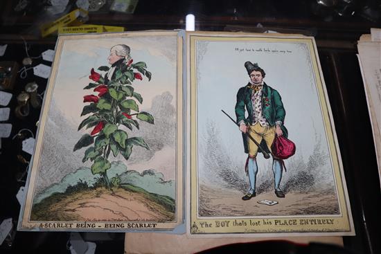 A group 18th and 19th century William Heath cartoons and prints